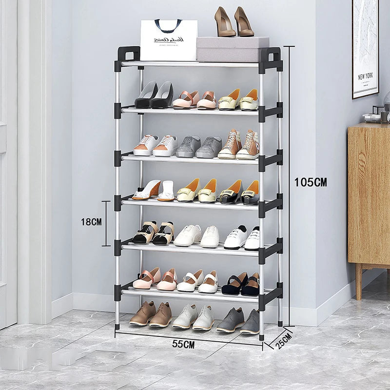 3-7 Multi-Layer Shoe Rack Dustproof Small Shoe Organizer - Floor Standing Household Doorstep Shoe Cabinet Space Saving Assembly