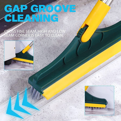 2-in-1 Broom Wiper – Dual Cleaning Brush with Strong Bristles & Built-in Floor Wiper