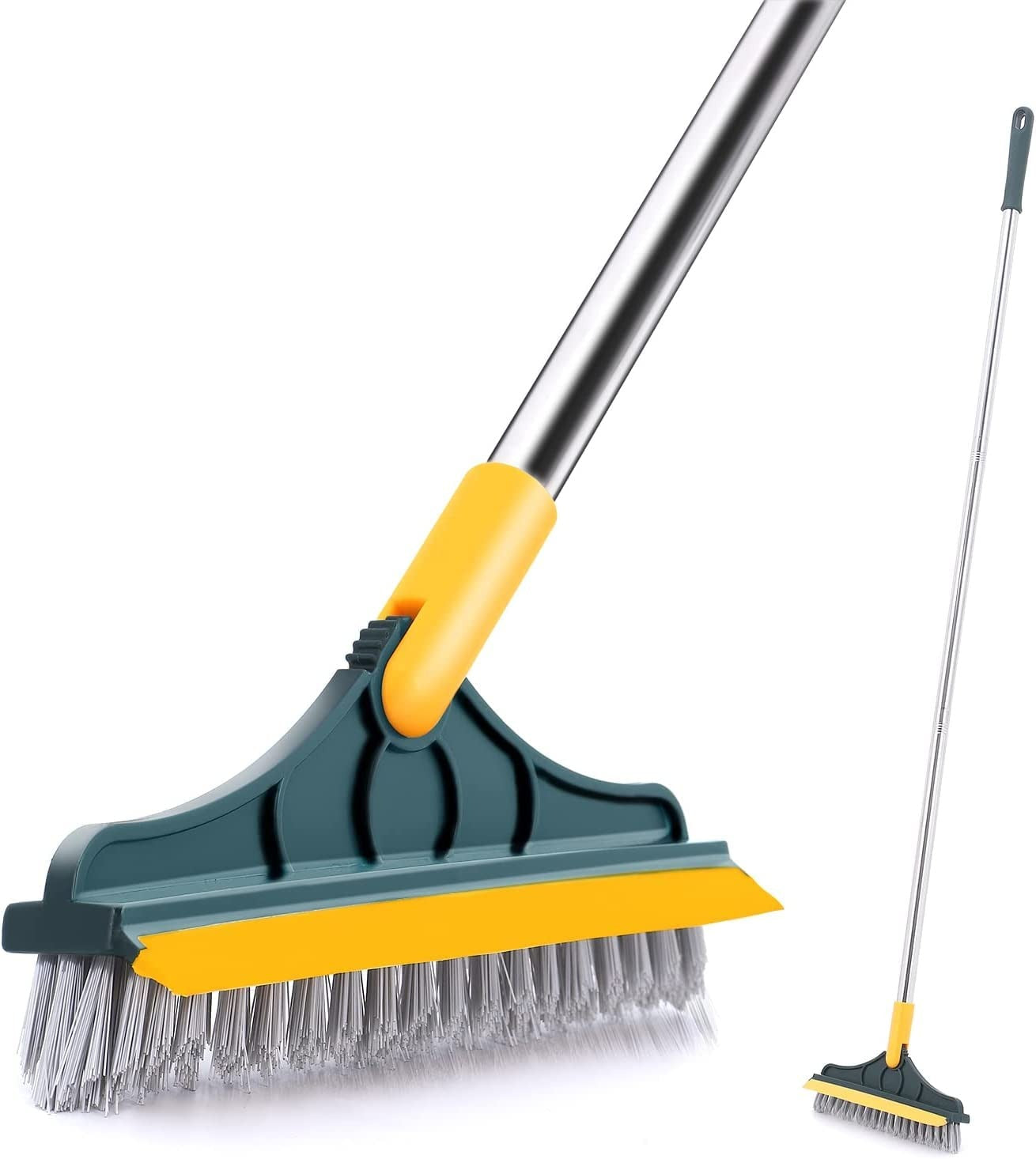 2-in-1 Broom Wiper – Dual Cleaning Brush with Strong Bristles & Built-in Floor Wiper