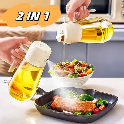 2-in-1 Oil Sprayer Bottle – Spray & Pour Kitchen Dispenser (450ML)