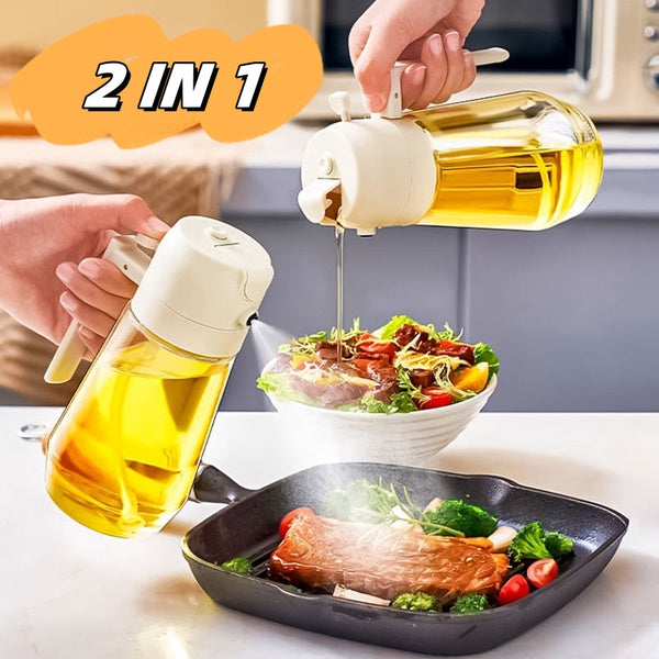 2-in-1 Oil Sprayer Bottle – Spray & Pour Kitchen Dispenser (450ML)