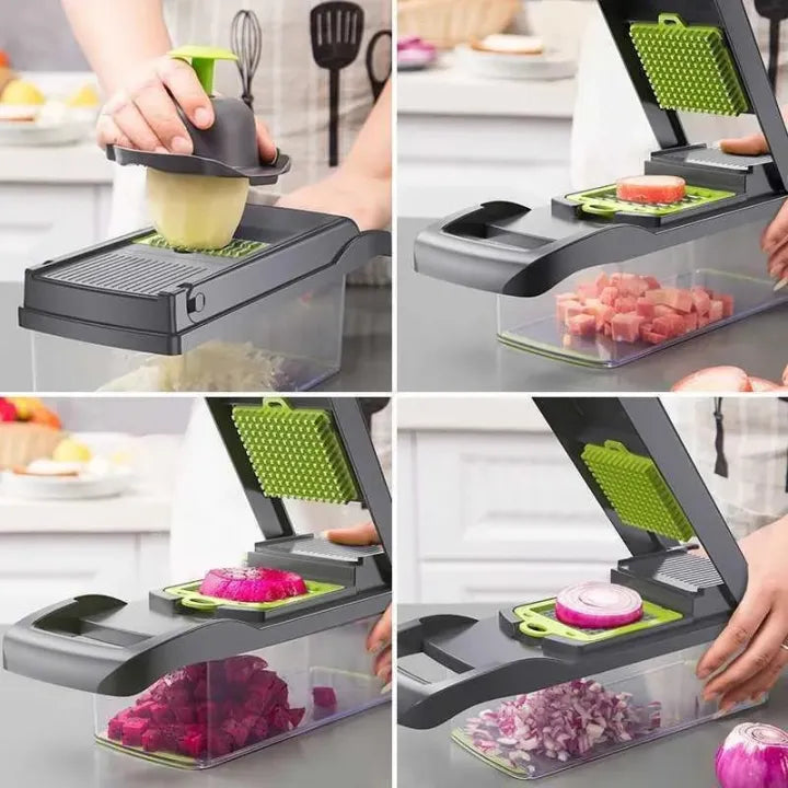 16-in-1 Multifunctional Vegetable Chopper & Slicer – Onion, Fruit & Food Dicer