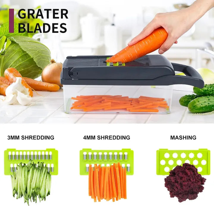 16-in-1 Multifunctional Vegetable Chopper & Slicer – Onion, Fruit & Food Dicer