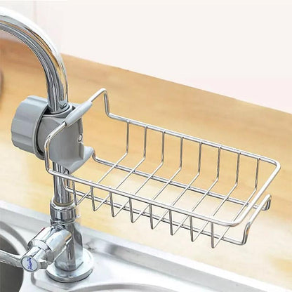 Stainless Steel Sink Basket – Faucet Hanging Sponge Holder & Kitchen Organizer