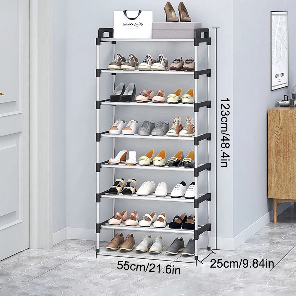3-7 Multi-Layer Shoe Rack Dustproof Small Shoe Organizer - Floor Standing Household Doorstep Shoe Cabinet Space Saving Assembly