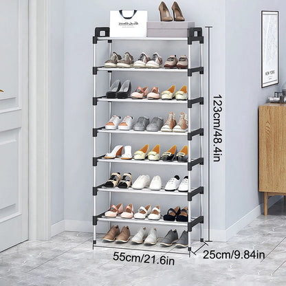 3-7 Multi-Layer Shoe Rack Dustproof Small Shoe Organizer - Floor Standing Household Doorstep Shoe Cabinet Space Saving Assembly