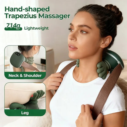 Smart Finger Pressure Neck Massager – Deep Kneading Heated Pain Relief Device