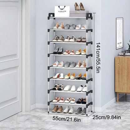 3-7 Multi-Layer Shoe Rack Dustproof Small Shoe Organizer - Floor Standing Household Doorstep Shoe Cabinet Space Saving Assembly