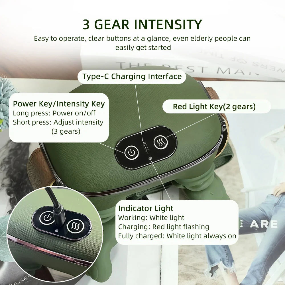Smart Finger Pressure Neck Massager – Deep Kneading Heated Pain Relief Device