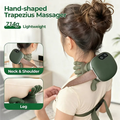 Smart Finger Pressure Neck Massager – Deep Kneading Heated Pain Relief Device