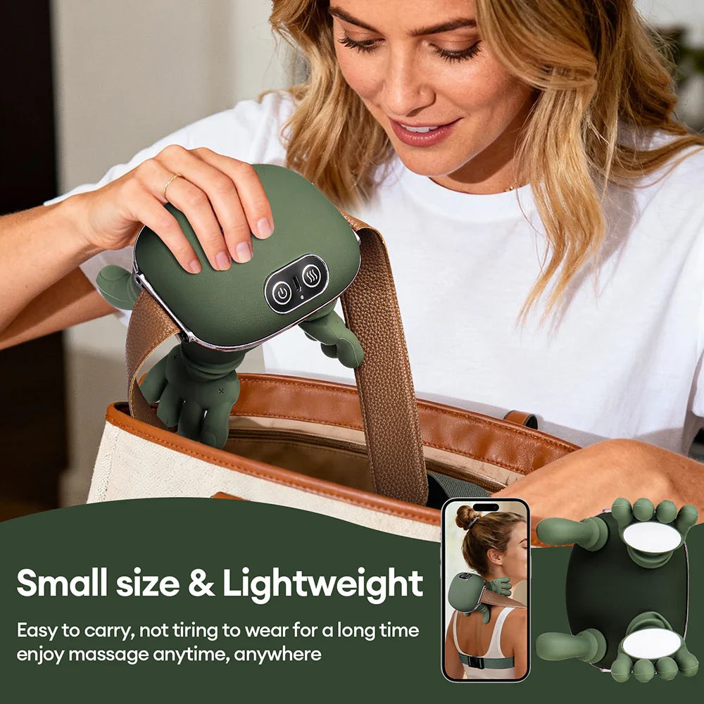 Smart Finger Pressure Neck Massager – Deep Kneading Heated Pain Relief Device