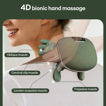 Smart Finger Pressure Neck Massager – Deep Kneading Heated Pain Relief Device
