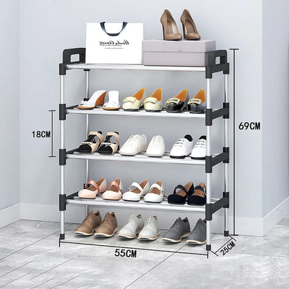 3-7 Multi-Layer Shoe Rack Dustproof Small Shoe Organizer - Floor Standing Household Doorstep Shoe Cabinet Space Saving Assembly