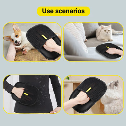 2-in-1 Pet Grooming & Massage Gloves – Efficient Hair Remover for Dogs & Cats