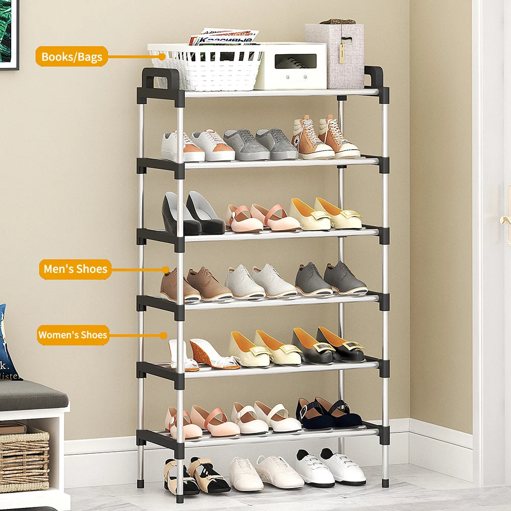3-7 Multi-Layer Shoe Rack Dustproof Small Shoe Organizer - Floor Standing Household Doorstep Shoe Cabinet Space Saving Assembly