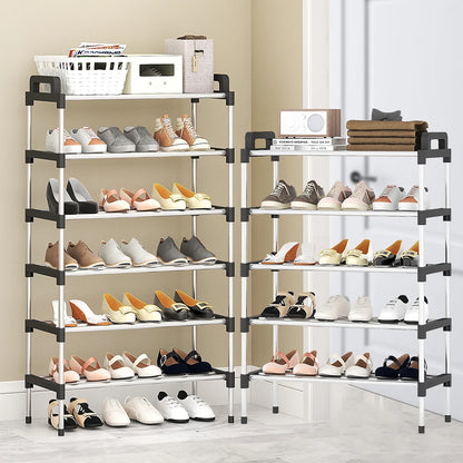 3-7 Multi-Layer Shoe Rack Dustproof Small Shoe Organizer - Floor Standing Household Doorstep Shoe Cabinet Space Saving Assembly