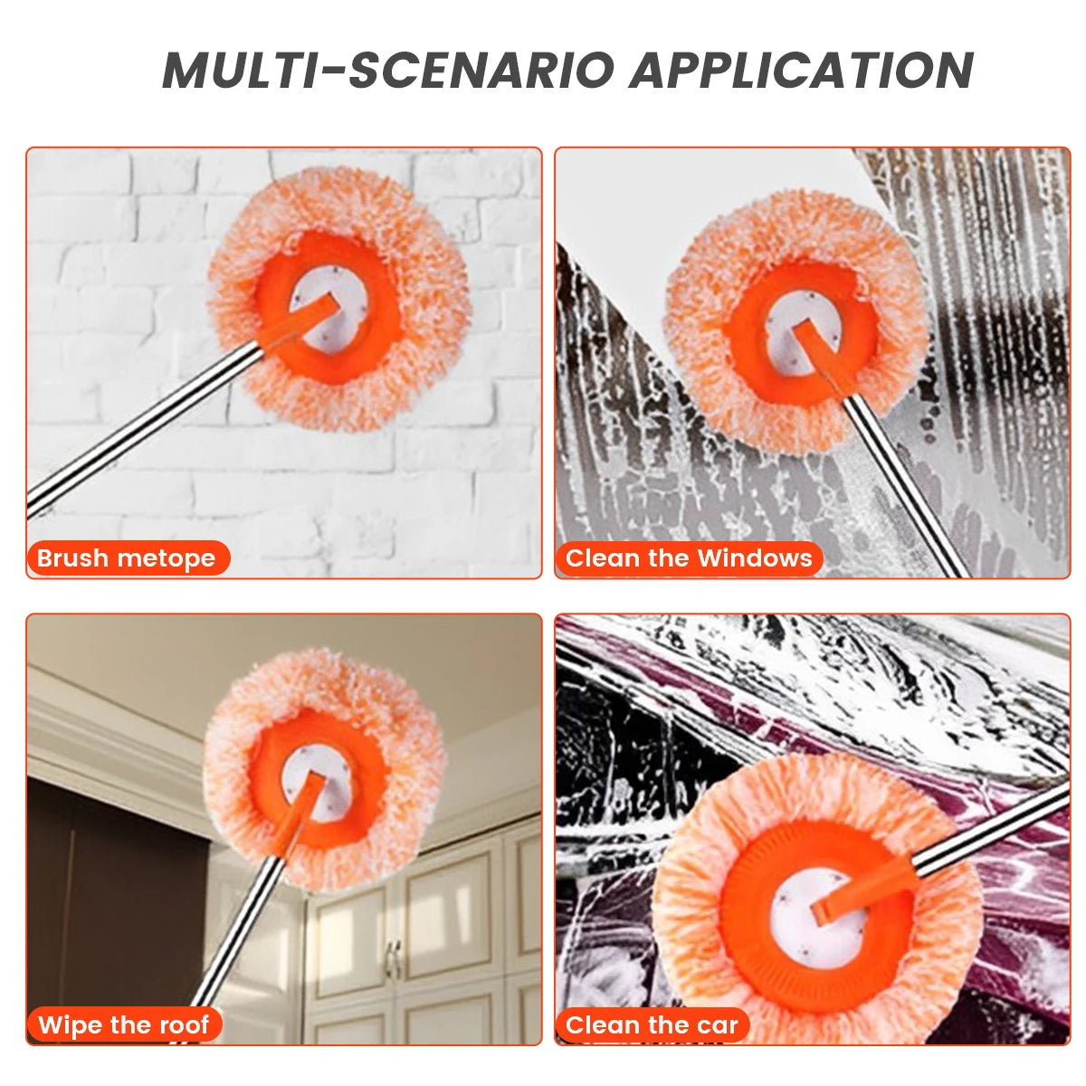360° Rotating Microfiber Mop with Extendable Handle – Easy Floor Cleaning for Home, Office & Car