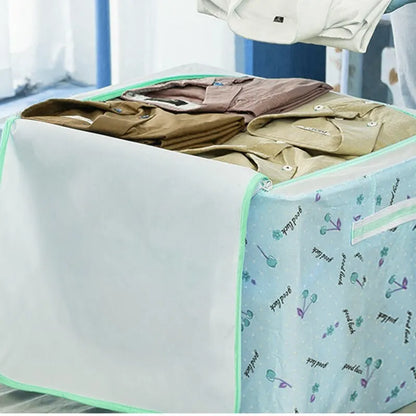 Foldable Clothes Storage Bag with Metal Frame & Clear Window