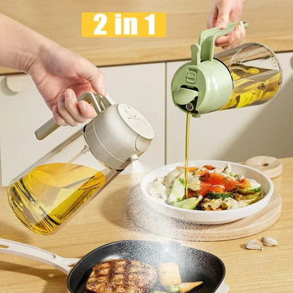 2-in-1 Oil Sprayer Bottle – Spray & Pour Kitchen Dispenser (450ML)