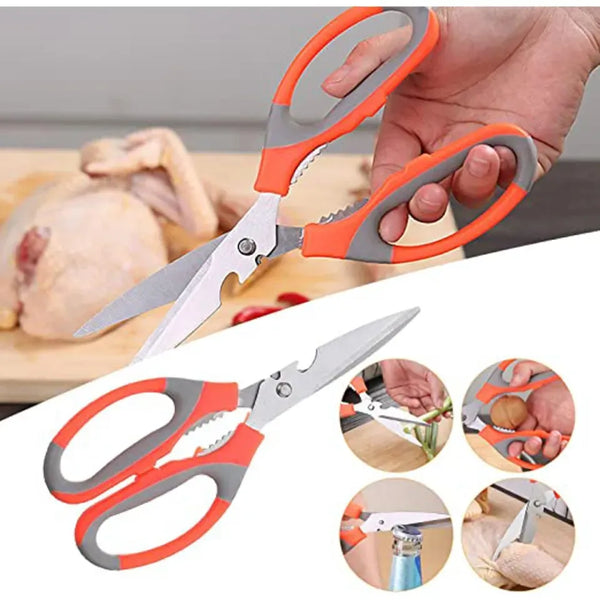 Multipurpose Kitchen Scissor – Stainless Steel with Bottle Opener & Nut Cracker