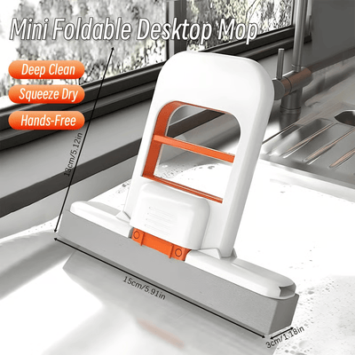 Foldable Mini Mop – Portable Self-Squeeze Cleaning Mop for Kitchen, Bathroom & Car