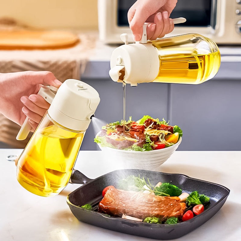 2-in-1 Oil Sprayer Bottle – Spray & Pour Kitchen Dispenser (450ML)