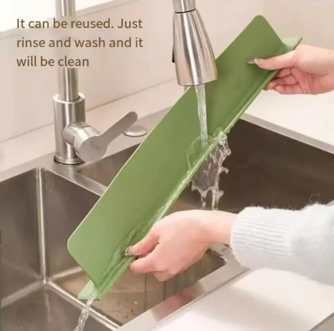 Silicone Sink Splash Guard – Flexible Faucet Water Catcher