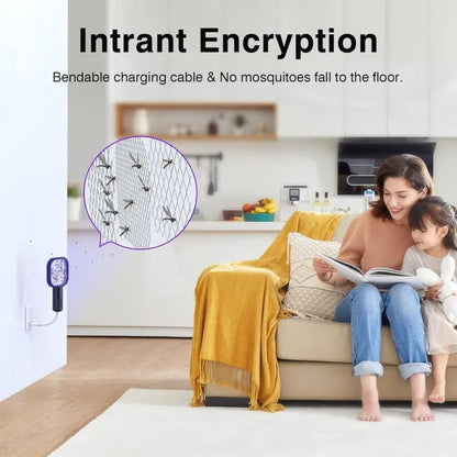 2-in-1 USB Rechargeable Mosquito Killer Racket with UV Light – Electric Bug Zapper